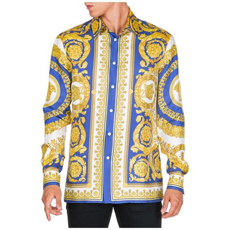 versace mens shirt cost|Versace long sleeve shirts.